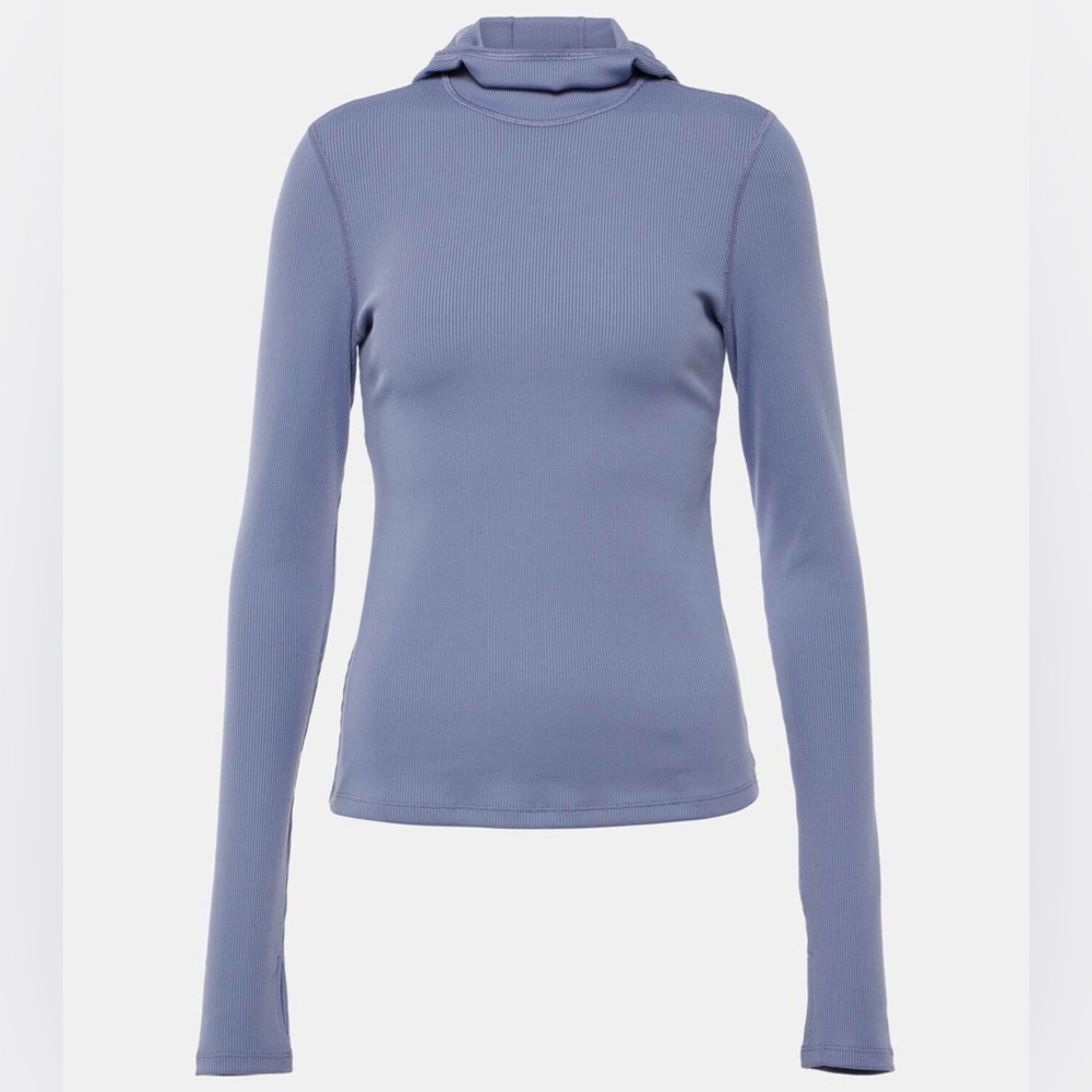 Alo Yoga Alosoft Frontrunner Ribbed-Knit Top Infinity Blue Size XS/TP